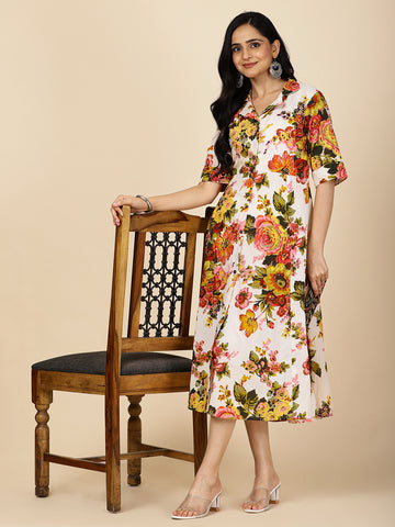 Floral Printed Cotton Dress