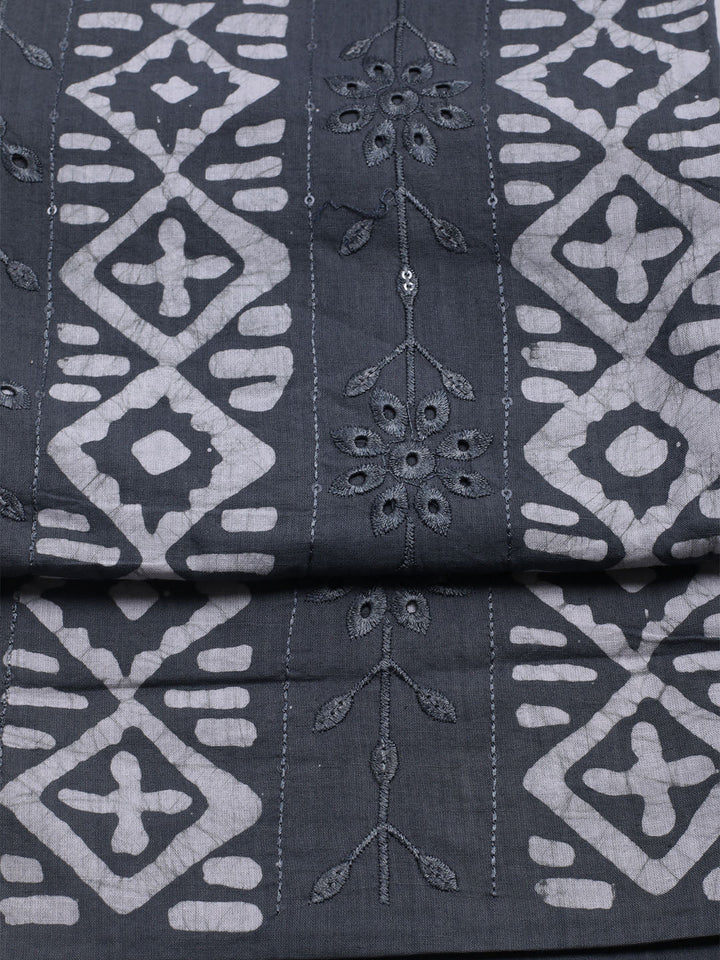 Printed Cotton Blend Unstitched Kurta With Pant &amp; Dupatta