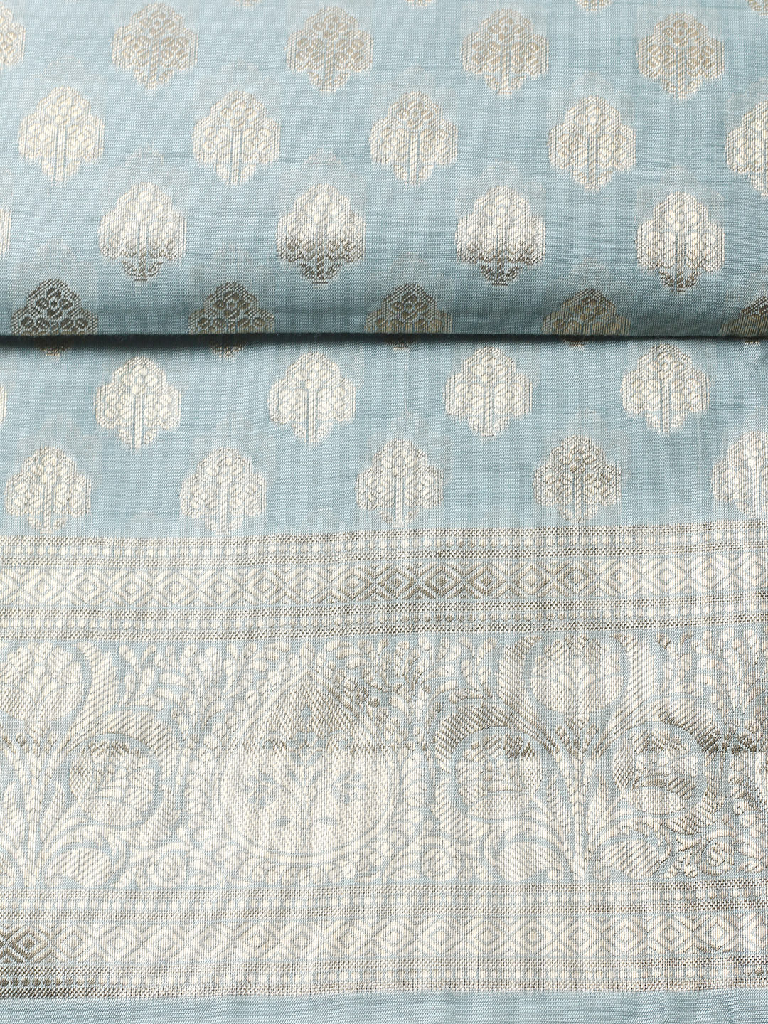 Woven Design Chanderi Unstitched Suit With Pant &amp; Dupatta