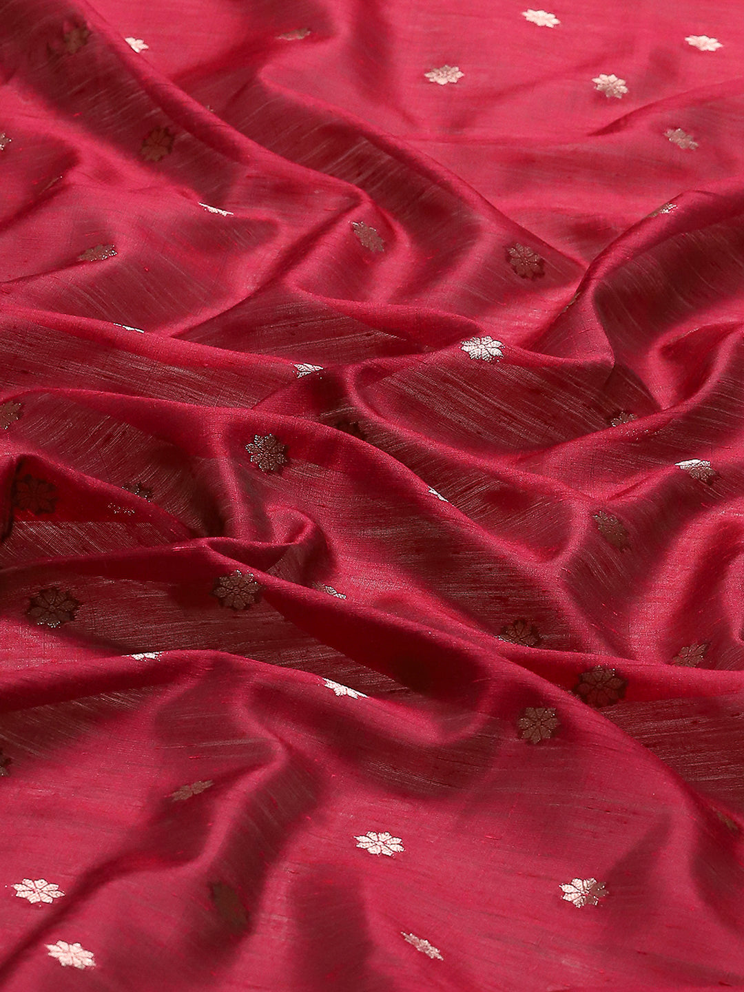 Zari Border Booti Cotton Blend Woven Saree