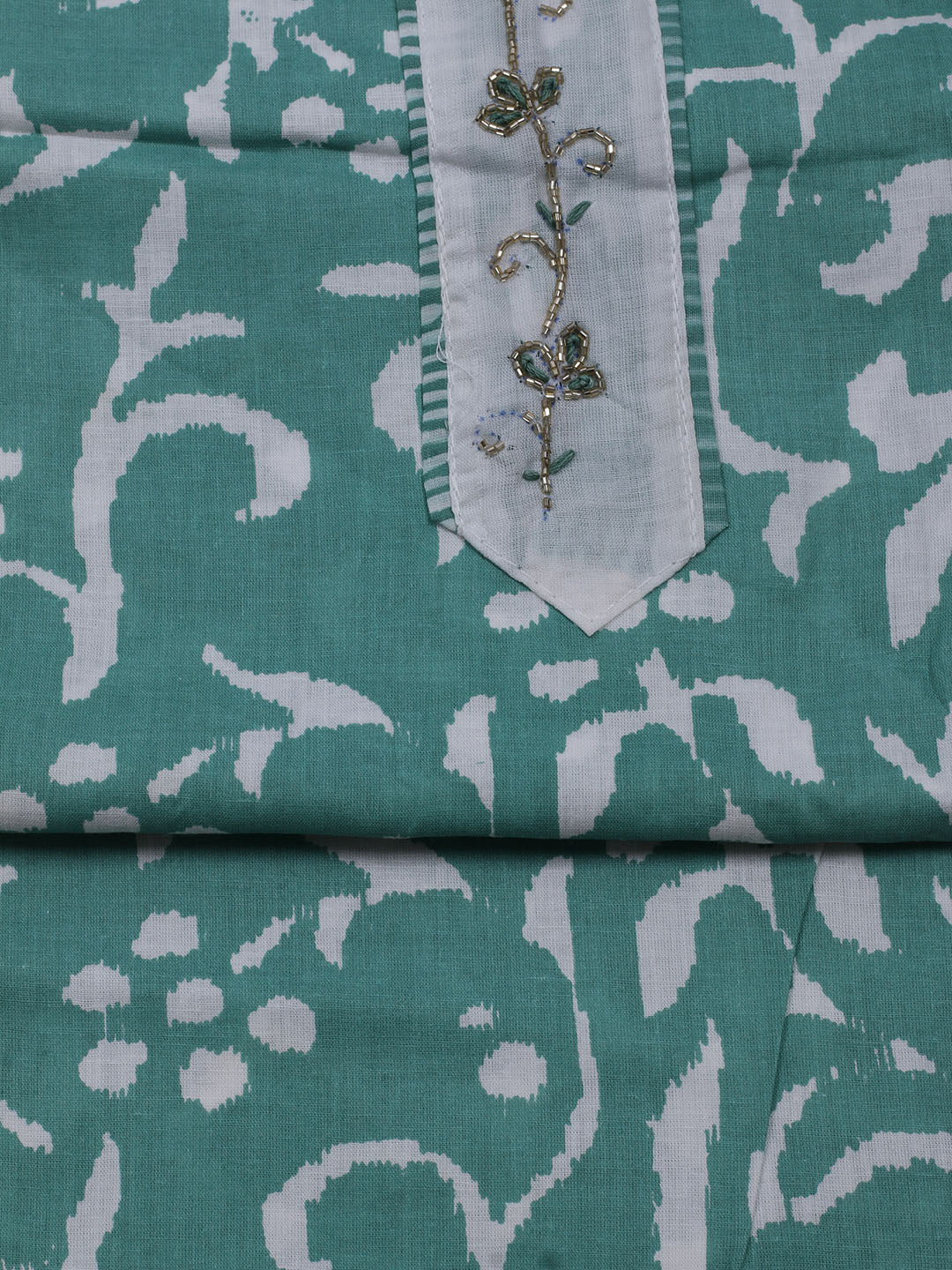 Printed Cotton Blend Unstitched Suit With Dupatta