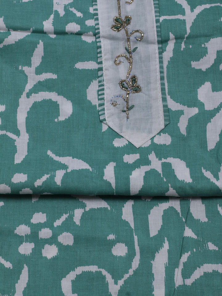 Printed Cotton Blend Unstitched Suit With Dupatta