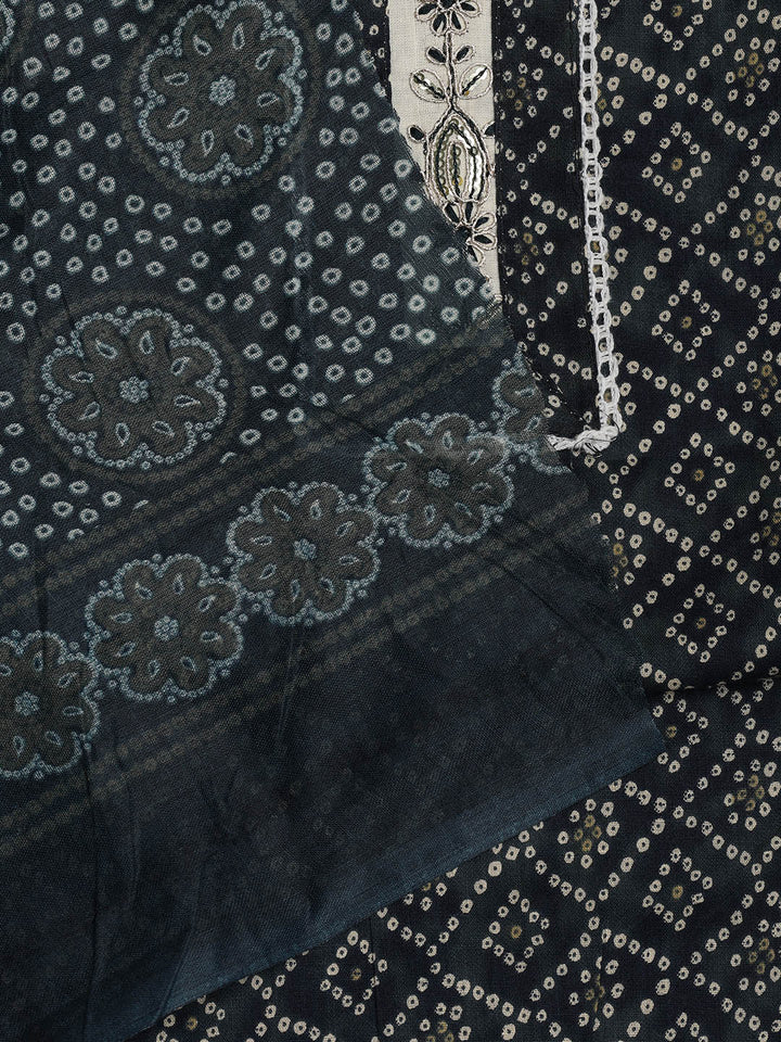 Printed Cotton Blend Unstitched Suit With Dupatta