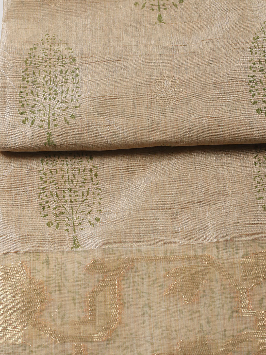 Printed Cotton Blend Unstitched Suit With Pant &amp; Dupatta