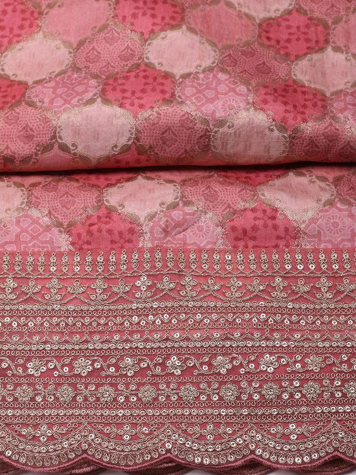 Woven Design Cotton Blend Unstitched Suit With Dupatta
