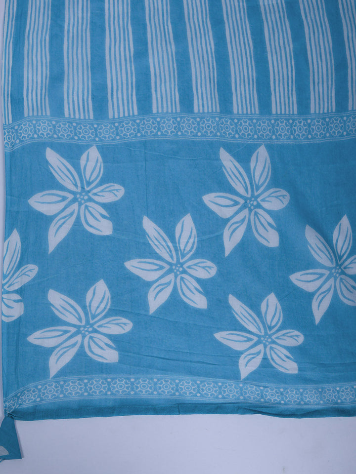 Printed Cotton Blend Kurta With Pant &amp; Dupatta