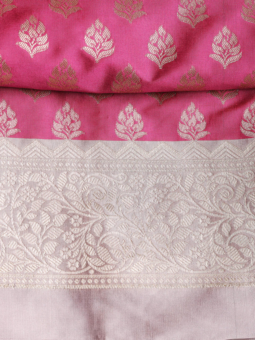 Woven Banarasi Chanderi Unstitched Suit With Dupatta