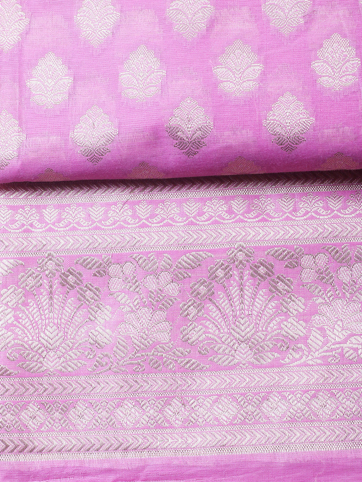 Woven Design Chanderi Unstitched Suit With Pant &amp; Dupatta