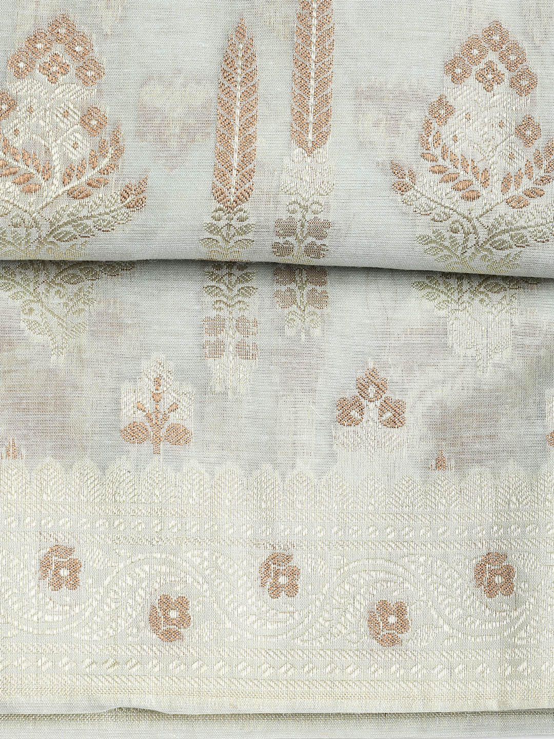 Woven Banarasi Chanderi Unstitched Suit With Dupatta