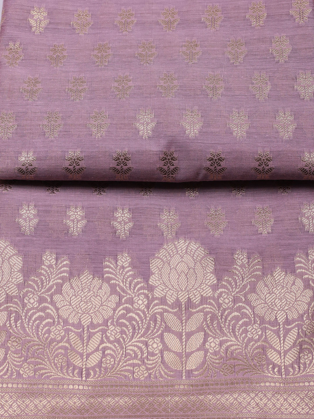 Woven Design Chanderi Unstitched Suit With Pant &amp; Dupatta