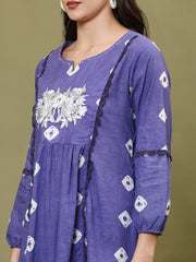 Printed Cotton Blend Kurta With Pants