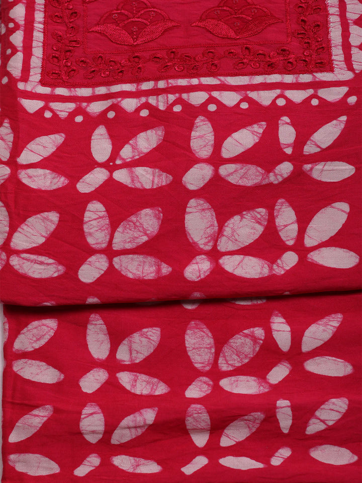 Printed Cotton Blend Unstitched Suit With Dupatta