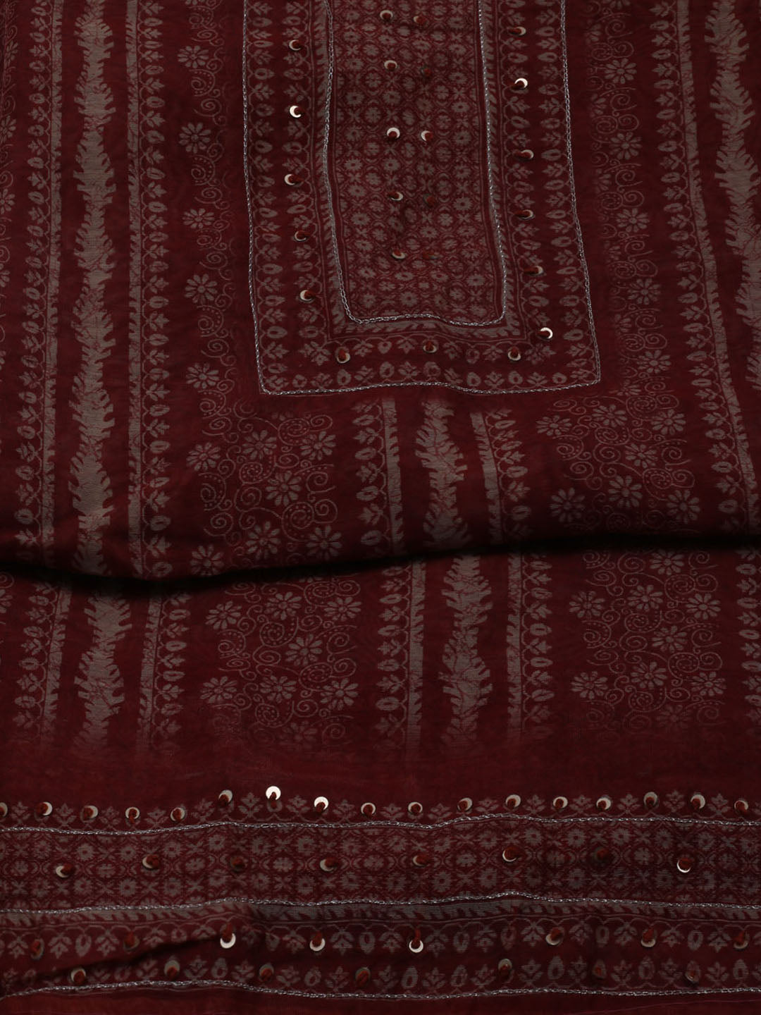Printed Chanderi Unstitched Suit With Dupatta
