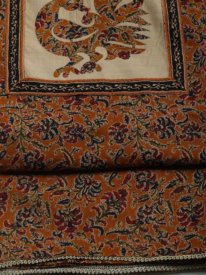Printed Cotton Blend Unstitched Kurta With Pant &amp; Dupatta