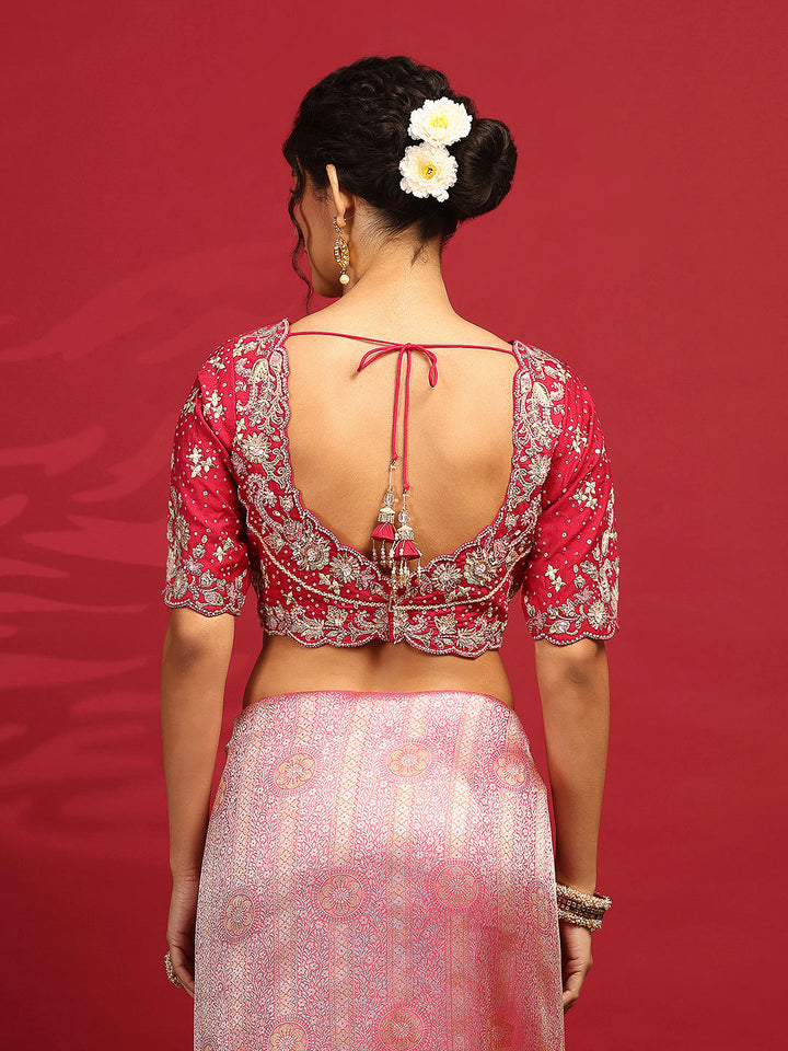 Embroidered Dola Silk Saree