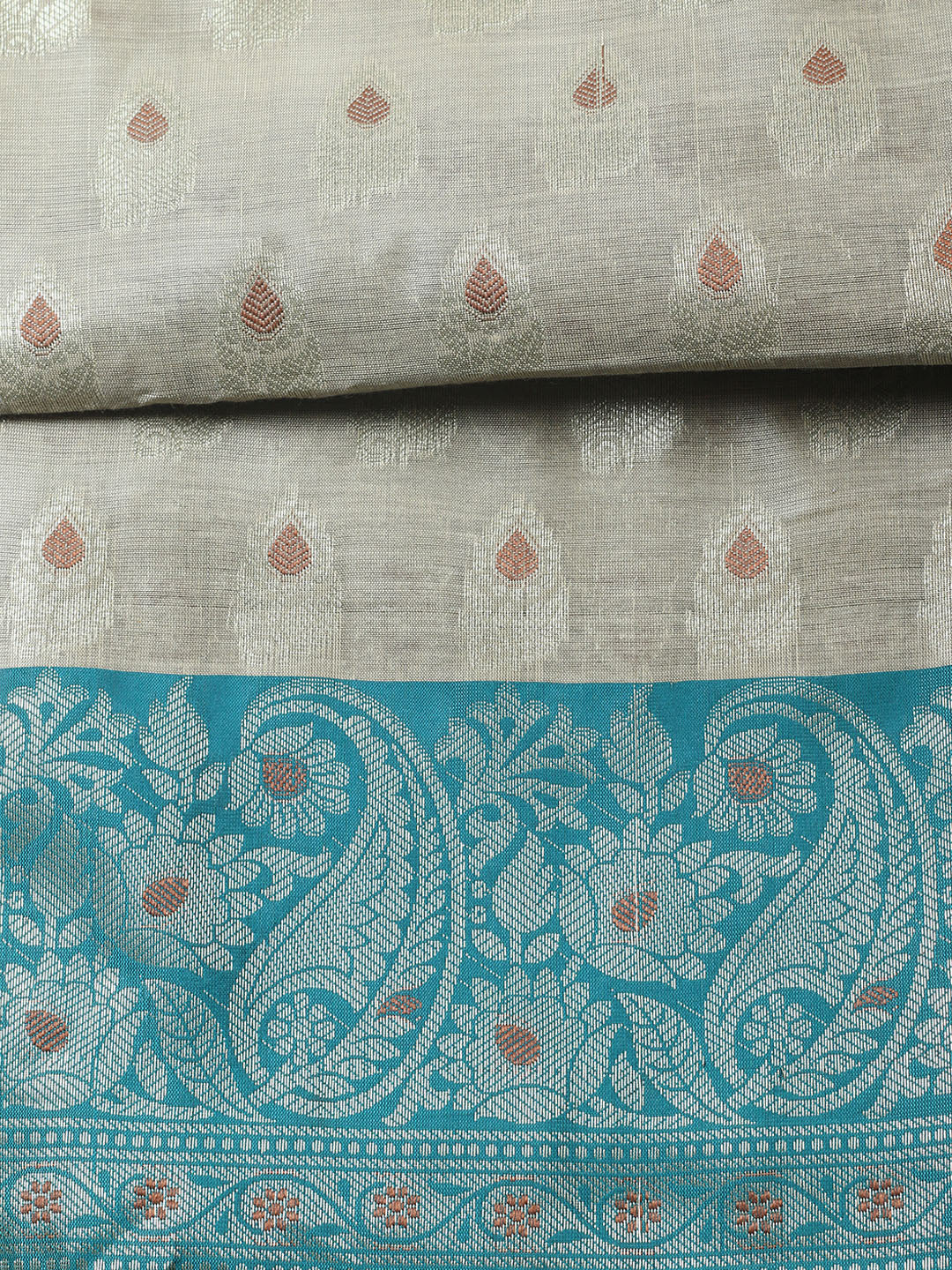 Woven Design Chanderi Unstitched Suit With Pant &amp; Dupatta