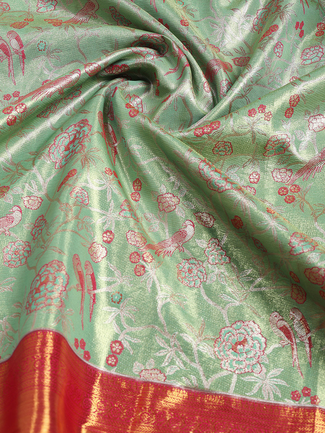 Woven Brodcade Zari Jaal Art Silk Saree