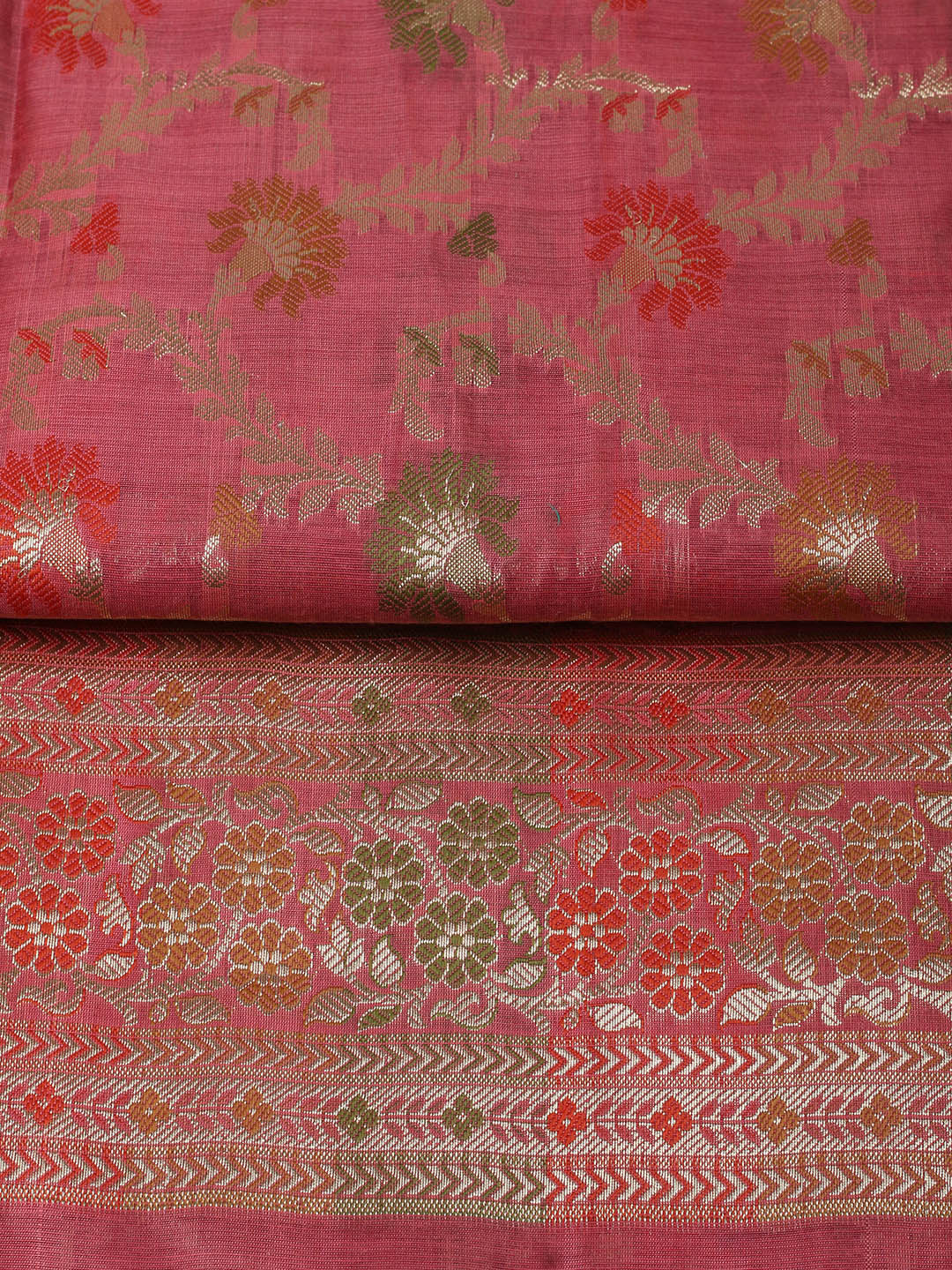 Woven Design Chanderi Unstitched Suit With Pant &amp; Dupatta