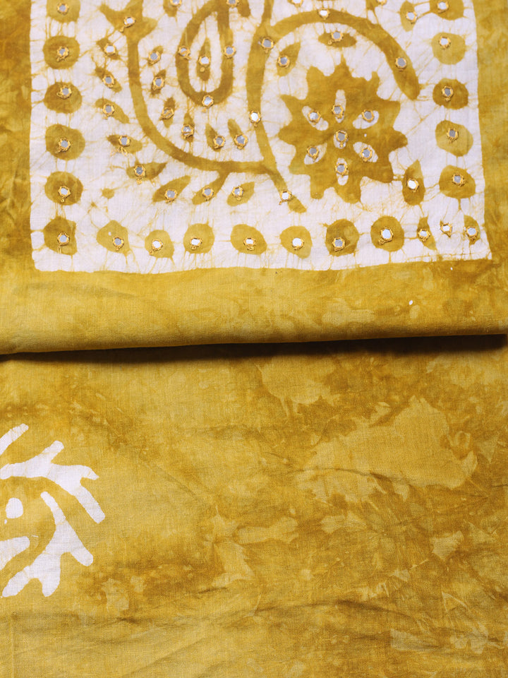 Embroidered Cotton Blend Unstitched Suit With Pant &amp; Dupatta