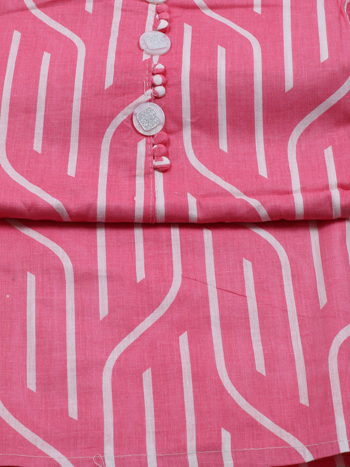 Printed Cotton Blend Unstitched Suit With Dupatta