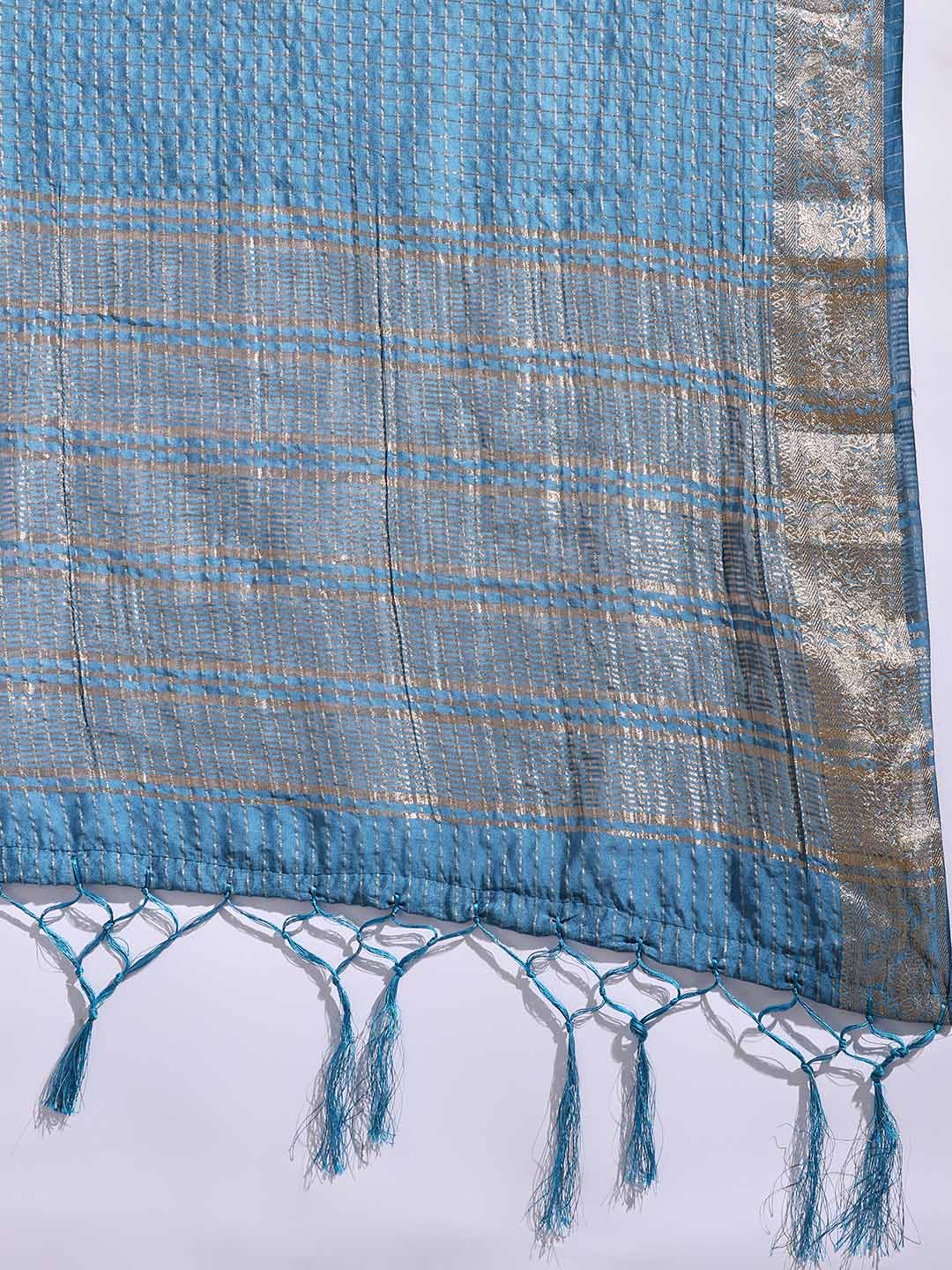 Zaari Jaal Tussar Saree