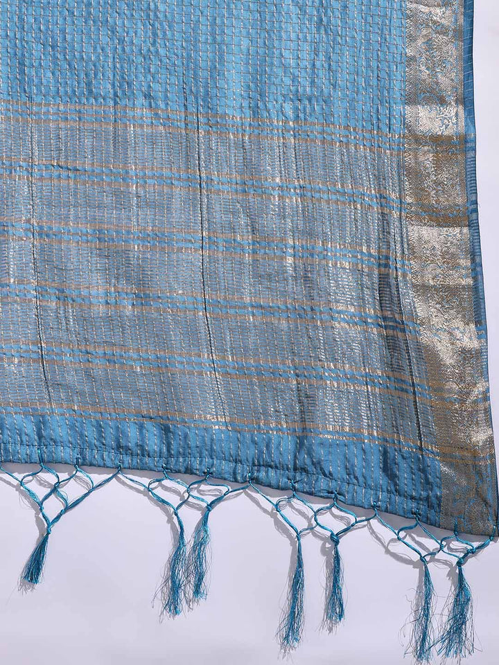 Zaari Jaal Tussar Saree
