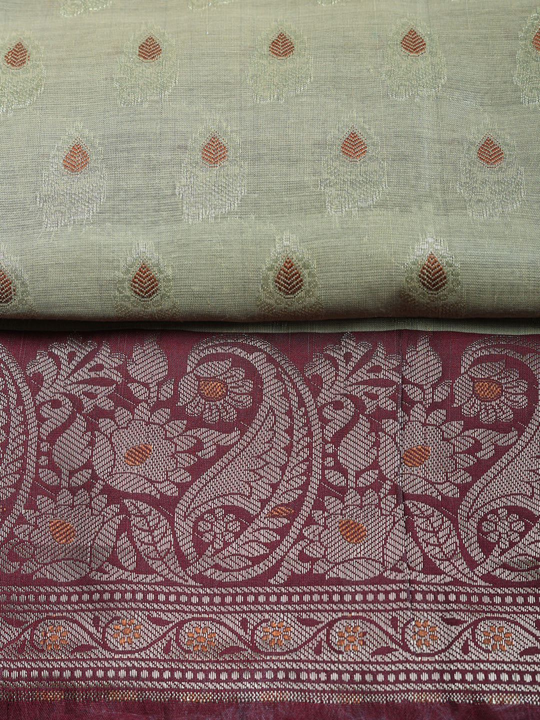 Woven Design Chanderi Unstitched Suit With Pant &amp; Dupatta