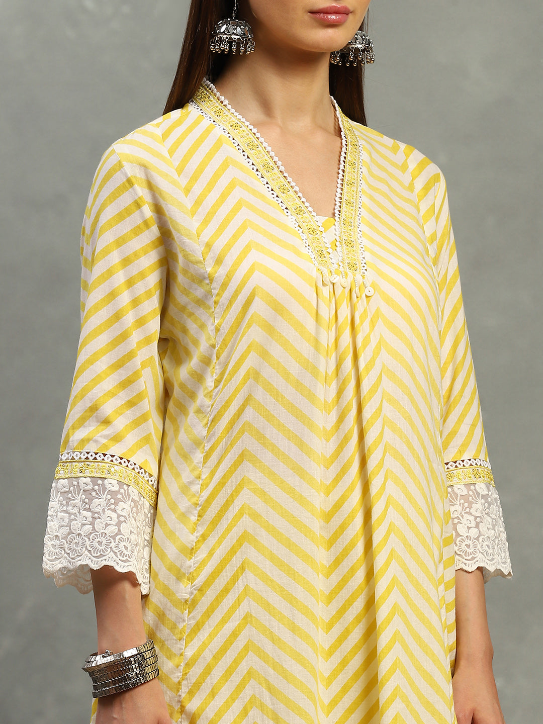 Printed Cotton Blend Kurta With Pants & Dupatta