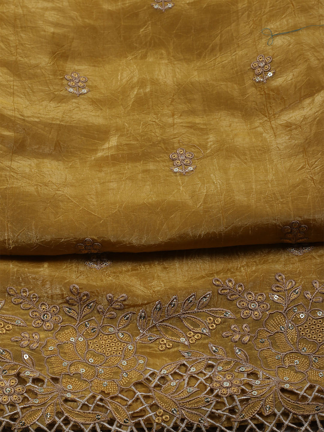 Embroidered Tissue Unstitched Suit With Dupatta