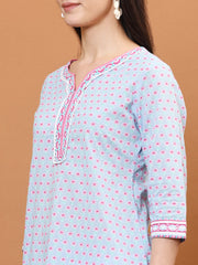 Printed Cotton Blend Short Kurti