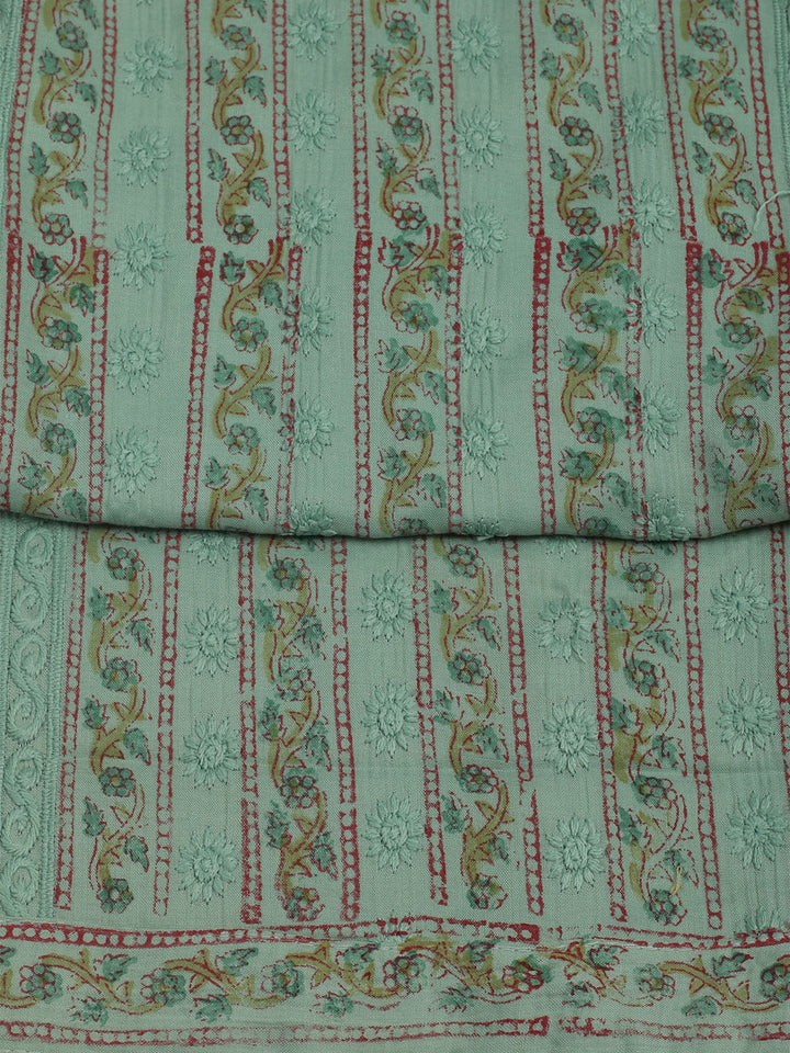 Printed Cotton Unstitched Suits Printed Suit With Pant &amp; Dupatta
