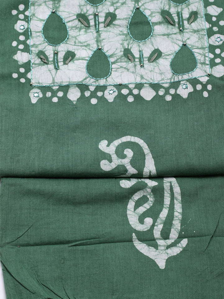 Printed Cotton Blend Unstitched Kurta With Pant &amp; Dupatta