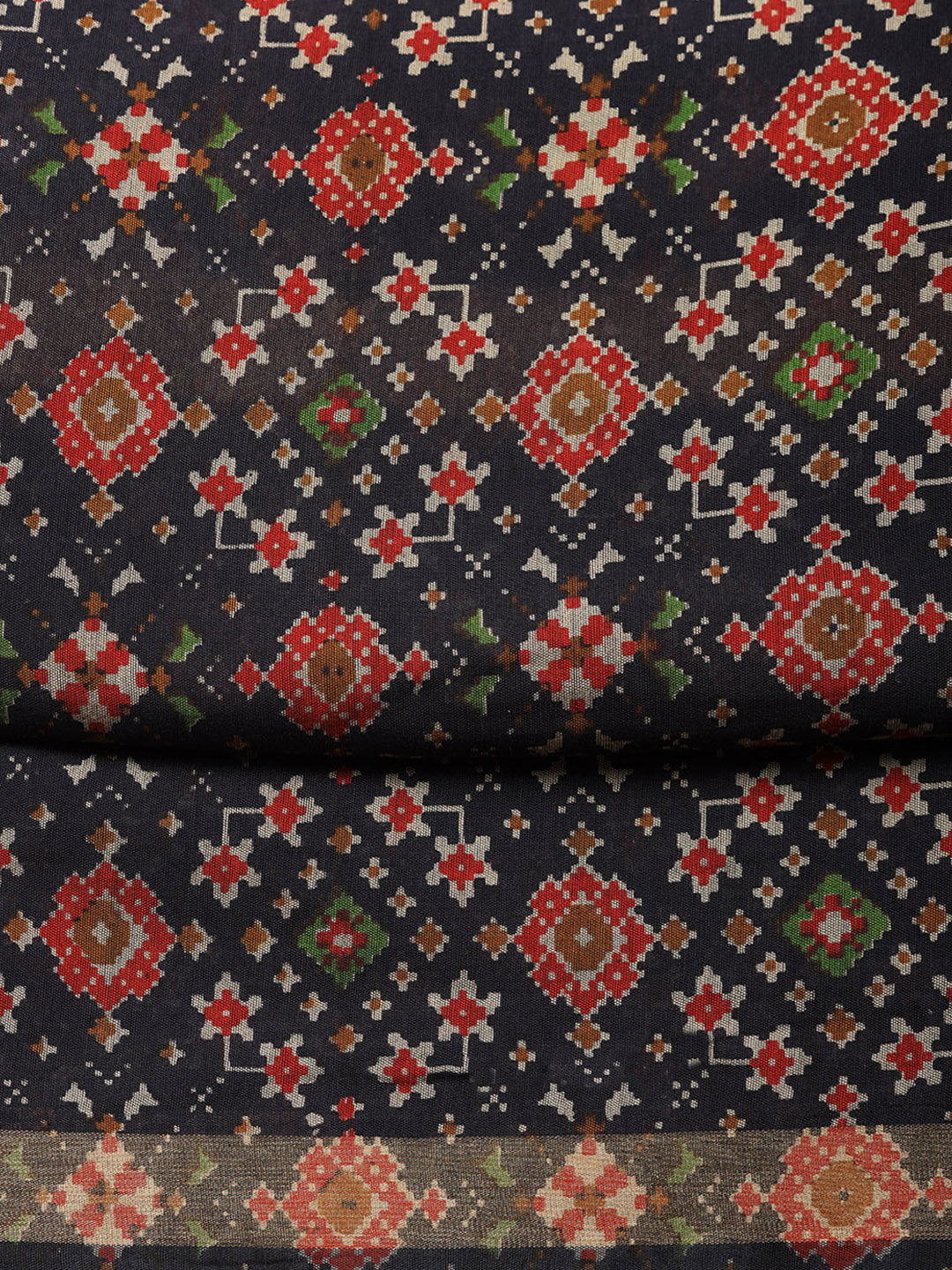 Printed Cotton Blend Unstitched Suit With Pant &amp; Dupatta