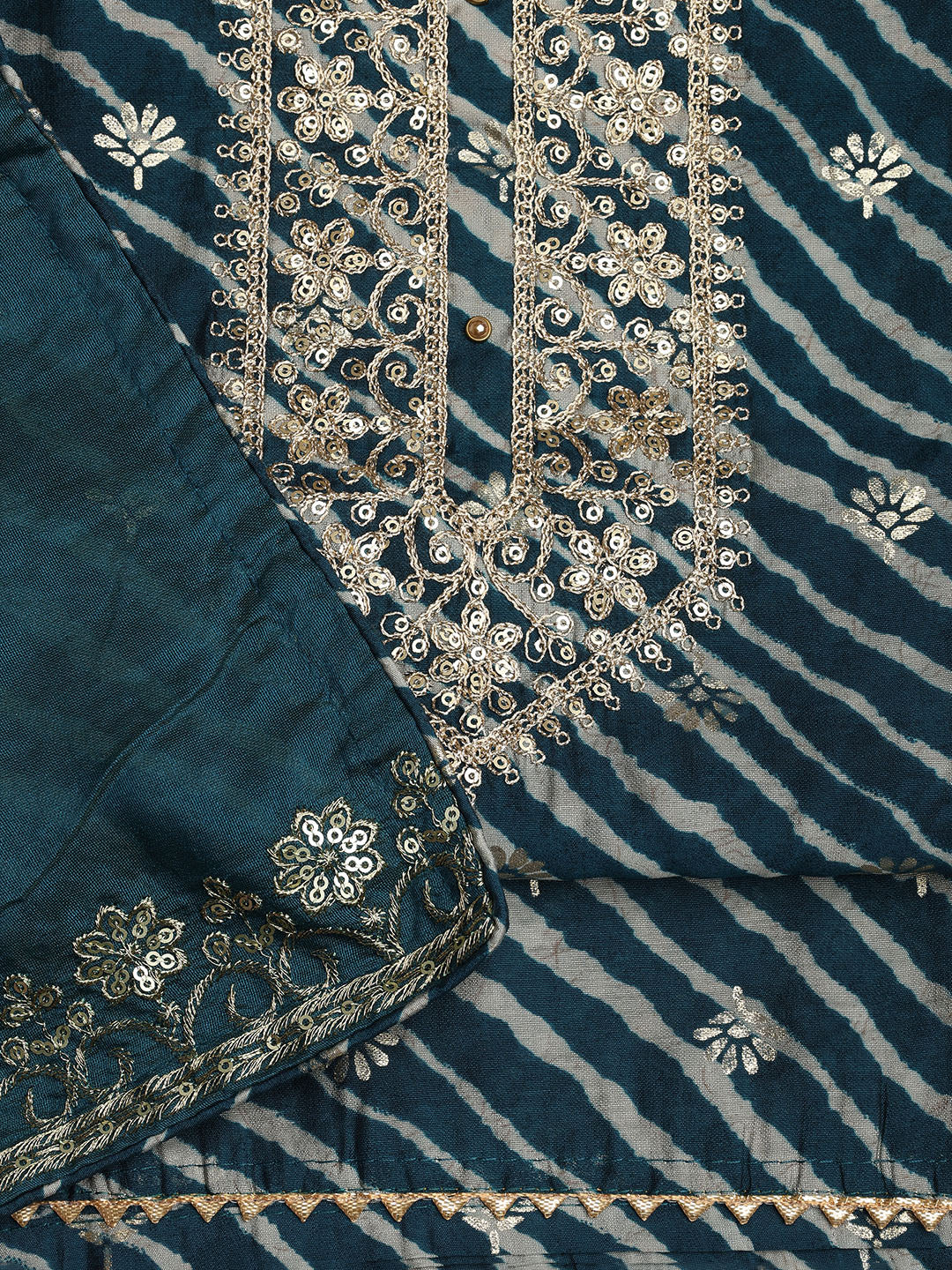 Neck Embroidered Cotton Blend Unstitched Suit With Dupatta