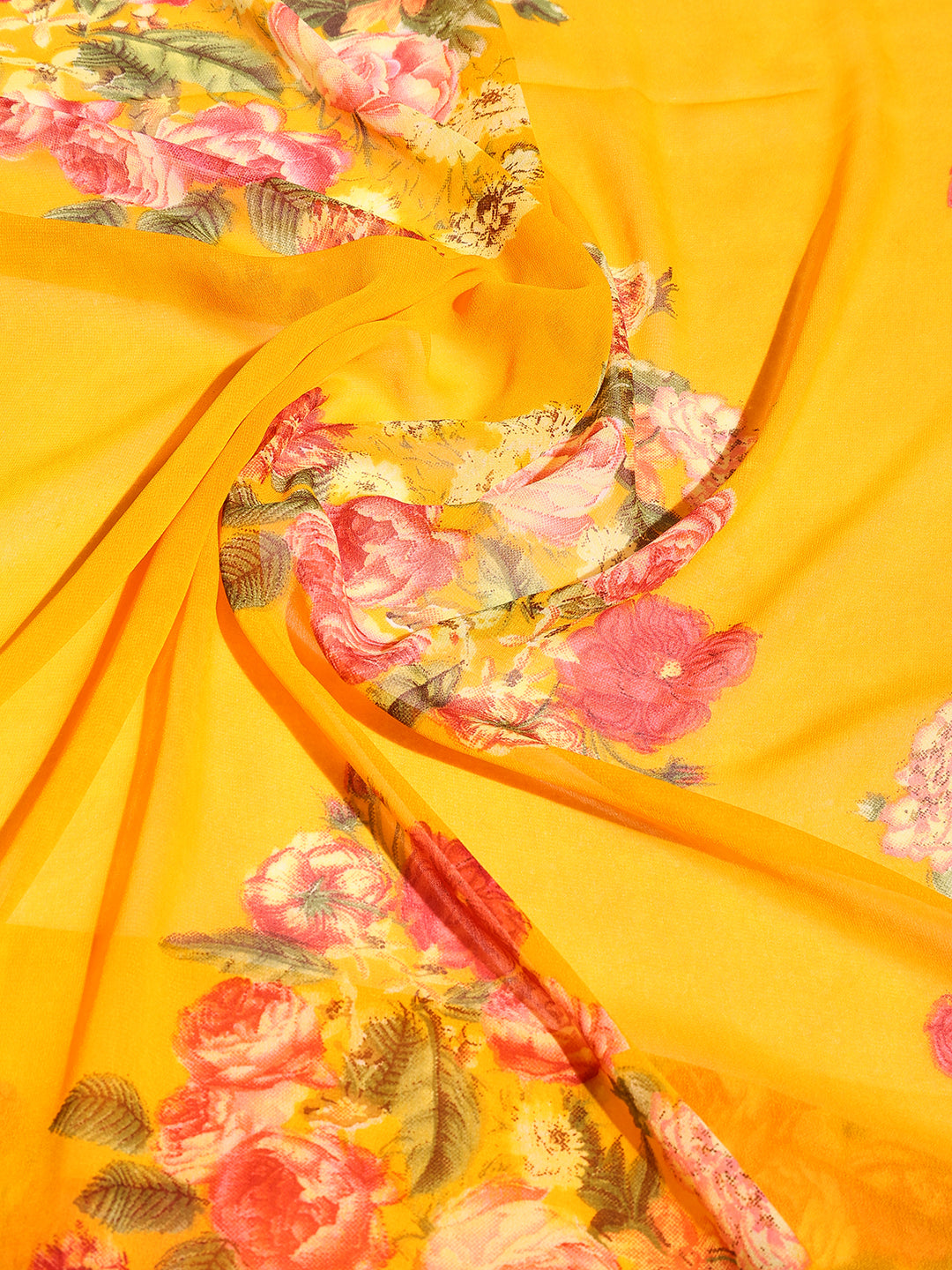 Floral Printed Georgette Saree