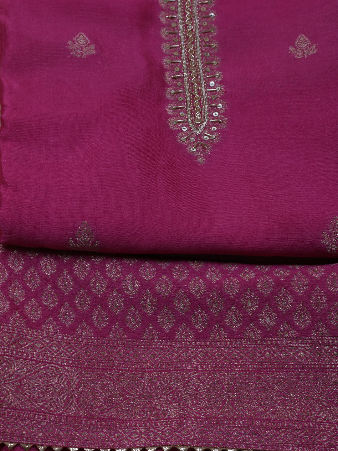 Kanjeevaram Chanderi Unstitched Suit With Dupatta