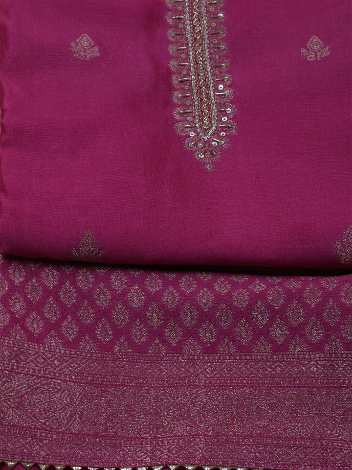 Kanjeevaram Chanderi Unstitched Suit With Dupatta