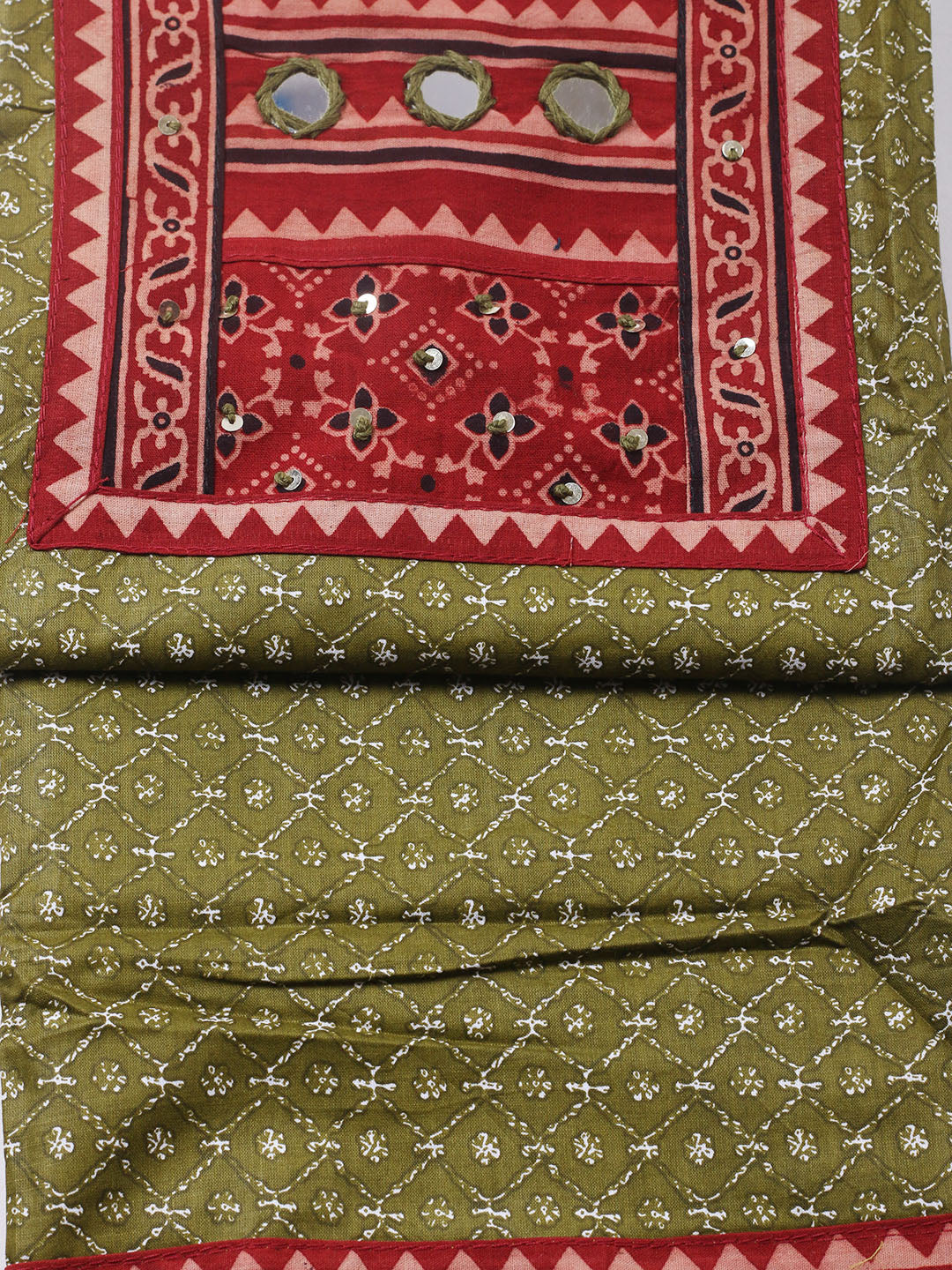Printed Cotton Blend Unstitched Suit With Pant &amp; Dupatta