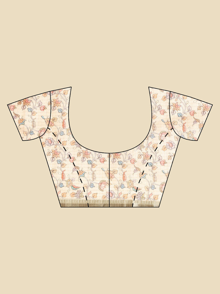 Floral Printed Tussar Saree