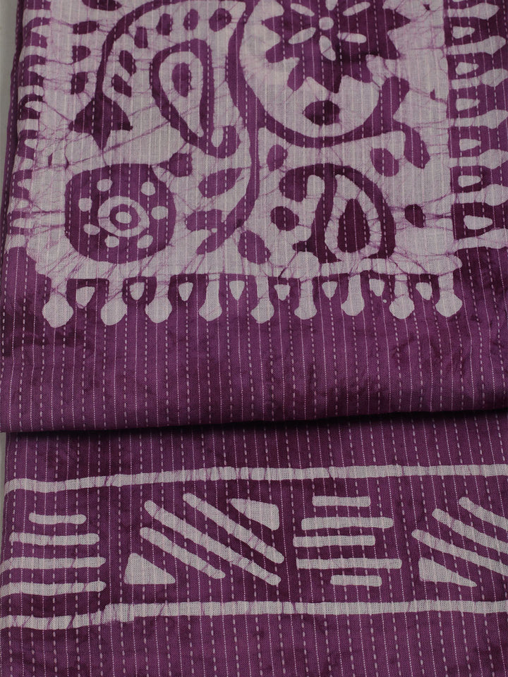 Printed Cotton Unstitched Suit With Pant &amp; Dupatta