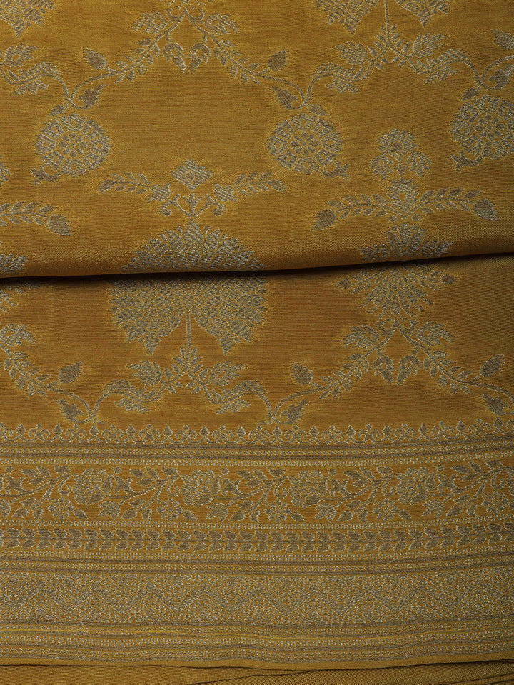 Woven Design Chanderi Unstitched Suit With Pant &amp; Dupatta