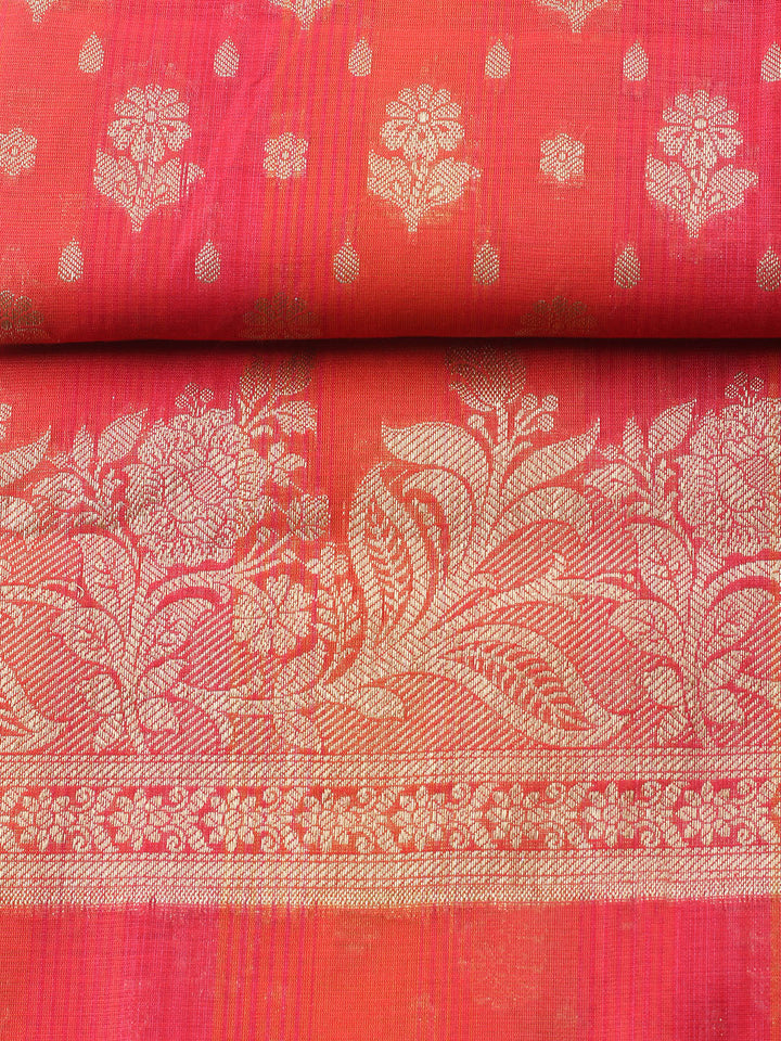 Woven Design Chanderi Unstitched Suit With Pant &amp; Dupatta