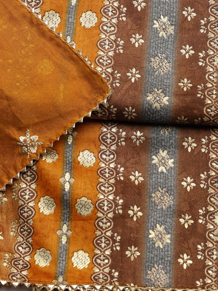 Neck Embroidered Cotton Blend Unstitched Suit With Dupatta
