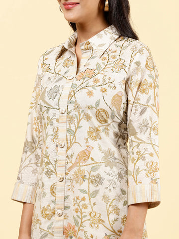 Printed Cotton Kurta With Pants