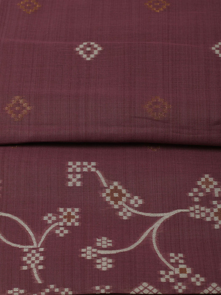 Embroidered Chanderi Unstitched Kurta With Pant &amp; Dupatta