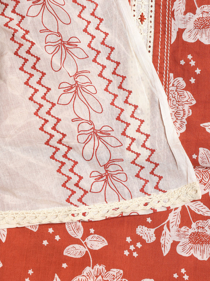 Printed Cotton Printed Unstitched Suit With Dupatta