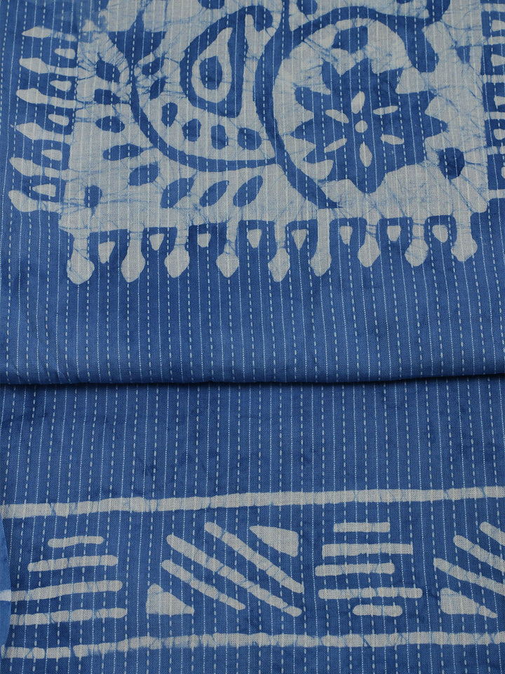 Printed Cotton Unstitched Suit With Pant &amp; Dupatta