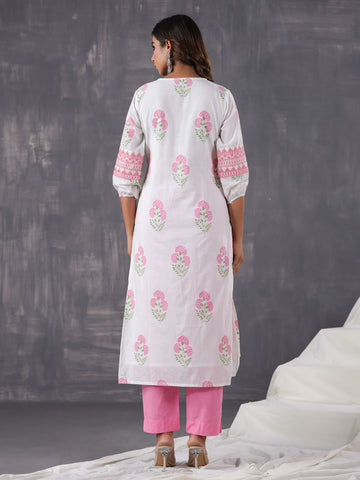 Printed Cotton Kurti With Pants