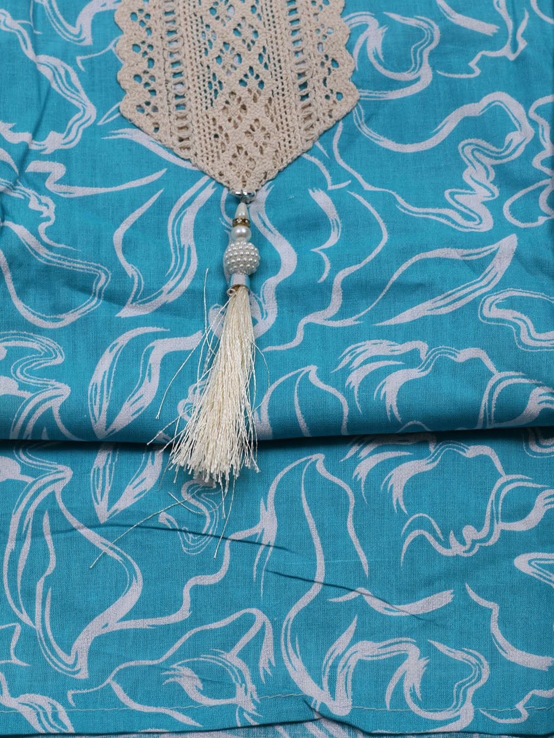 Printed Cotton Blend Unstitched Suit With Dupatta