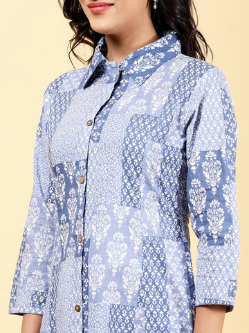 Printed Cotton Kurta With Pants